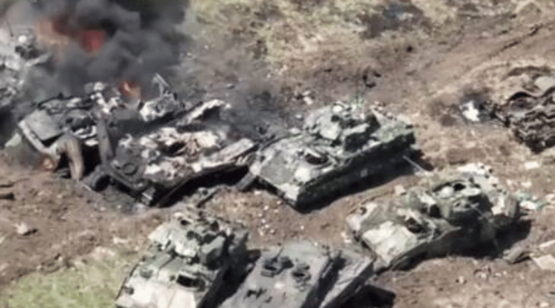 Russian military shares visuals of captured German tanks