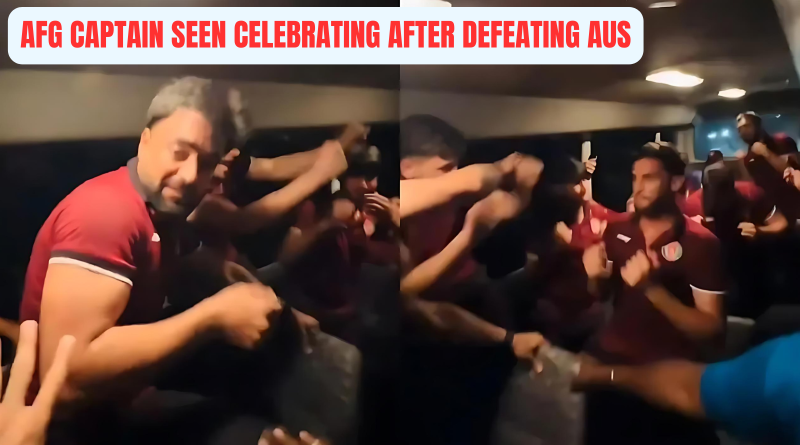 Afg Captain Seen celebrating after defeating Aus